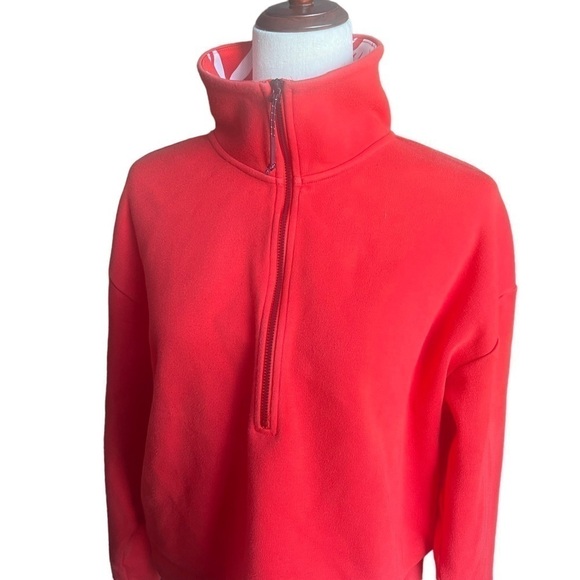 Lolë Half Zip Sweatshirt Unity Sweater XL Flame Red Colorful Tropical Travel - Picture 5 of 11